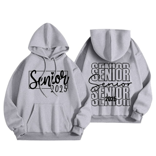 Ms 2025 Graduation Season Style Letters Senior Mom Printed Hooded Fleece Sweater