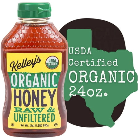 Kelley Honey Farms Organic 24oz Honey  USDA Certified Organic  Raw  Unfiltered  Sqz Bottle
