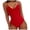 Red, variant on Women One Piece Swimsuit Backless Back Tie Adjustable Strap Bathing Suit Beach Vacation Clothes Swimwear(Red,S)