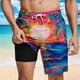 thumbnail image 1 of Ceisia Men's Tropical Sunset Print Beach Shorts with Quick Dry Stretch Fabric and Anti-Exposure Liner Multicolor M Gifts, 1 of 6