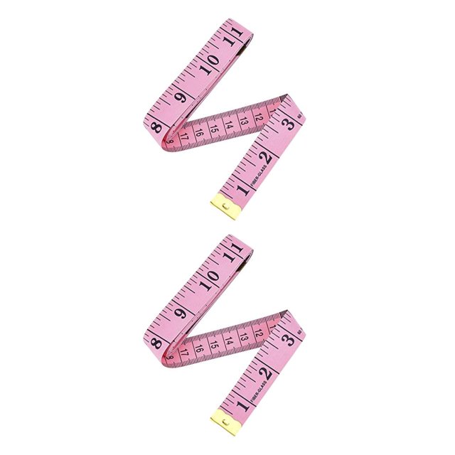 Matsuzay Tailor Tape Measuring Clothes Dress Sewing Double Sided Cloth Waist Dressmaker Professional Scale Ruler Head Rosado 2Conjunto
