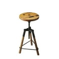 thumbnail image 3 of Home Square 2 Piece Industrial Chic Adjustable Bar Stool Set in Light Brown, 3 of 3