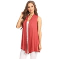 thumbnail image 4 of Women's Sleeveless Open Front Cardigan Lightweight Solid Drape Vest, 4 of 4