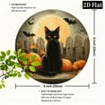 thumbnail image 2 of 2D Flat, 1pc 8x8inch Aluminum Vintage Cat Pumpkin Halloween Wall Art - Round Metal Sign For Home, Bar, Office Decor - Perfect For Parties Gifts, 2 of 6