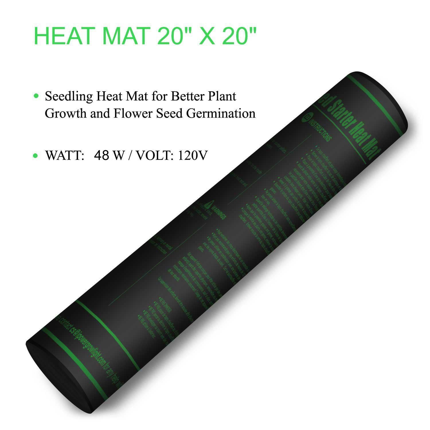 Black iPower GLHTMTL-A 48 x 20 Waterproof Durable Seedling Heat Mat Warm Hydroponic Plant for Indoor Gardening Germination Starting 