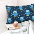 thumbnail image 4 of Fotbe Blue Owl Funda de Almohada Decorativa Estilo Occidental, Lujo en Algodón, Fundas para Almohadas King, Cojín Estampado para Decoración del Hogar-14"x20", 4 of 6