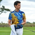 thumbnail image 4 of Daiia Whimsical Sunflowers Night Sky Pattern Men’s Polo Shirts,Solid Deck Shirt,Classic Fit, Breathable Cotton Polo for Casual and Sport Wear-XX-Large, 4 of 7