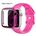 thumbnail image 2 of Cristal, funda y correa para Apple Watch, banda de silicona de 44mm, 40mm, 45mm, 41mm, 38mm, 42mm, 44mm, iWatch serie 3 4 5 6 se 78, 2 of 4
