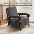 thumbnail image 3 of Ebello Overstuffed Upholstered Armchair, Short Plush Accent Chair with Thick Cushion, Padded Armrests and Solid Wood Frame for Living Room & Bedroom, Dark Gray, 3 of 10