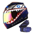 thumbnail image 1 of Casco integral de moto para jóvenes WOW Shark Blue, talla L, 1 of 7