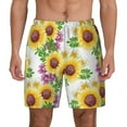 thumbnail image 2 of Picia Sunflowers pattern Mens Swim Trunks with Compression Liner Stretch Beach Shorts Quick Dry with Zipper Pockets No-Chafing Board Shorts-X-Large, 2 of 9