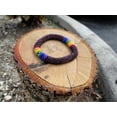 thumbnail image 3 of Rainbow Striped Pattern Guatemalan Czech Glass Seed Beaded One Size Fits All Bangle Bracelet - Womens Fashion Handmade Jewelry Boho Accessories, 3 of 3