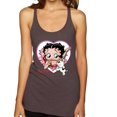 thumbnail image 1 of Wild Bobby Betty Boop Heart Blowing Kiss Dog Betty Boop Tri-Blend Racerback Tank Top, Brown, Small, 1 of 5