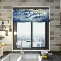 BZSMCE Alance Curtains Dolphin Design Modern Style Pattern Window Curtain Valance 52W" x 18L" for Kitchen Living Room Bedroom