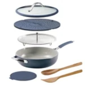 Tramontina Blue 5-quart Ceramic Non-Stick Pan, 7-piece Set