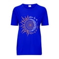 thumbnail image 1 of Fashnice T-Shirt pour Femmes Imprimé Tournesol Manches Courtes Mode Tunique Bleu Royal L, 1 of 9