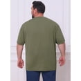 thumbnail image 3 of DARING DIVA Men's Big Tall Henley Shirts Button Down Short Sleeve T-Shirt XL Green, 3 of 7