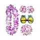 thumbnail image 2 of Conjunto de disfraz de collar hawaiano tropical, diadema de playa, conjunto de gafas, accesorio para Violeta, 2 of 9