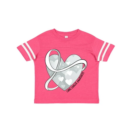 

Inktastic Lung Cancer Awareness White Ribbon Around Heart Gift Toddler Boy or Toddler Girl T-Shirt