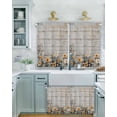 thumbnail image 2 of Spring Floral Short Blackout Curtains 36 Inch Long Yellow White Flowers Wood Grain Rod Pocket Kitchen Curtains, 2 Panels Thermal Insulated Room Darkening Drapes for Bedroom, 30"W x 36"L, 2 of 5