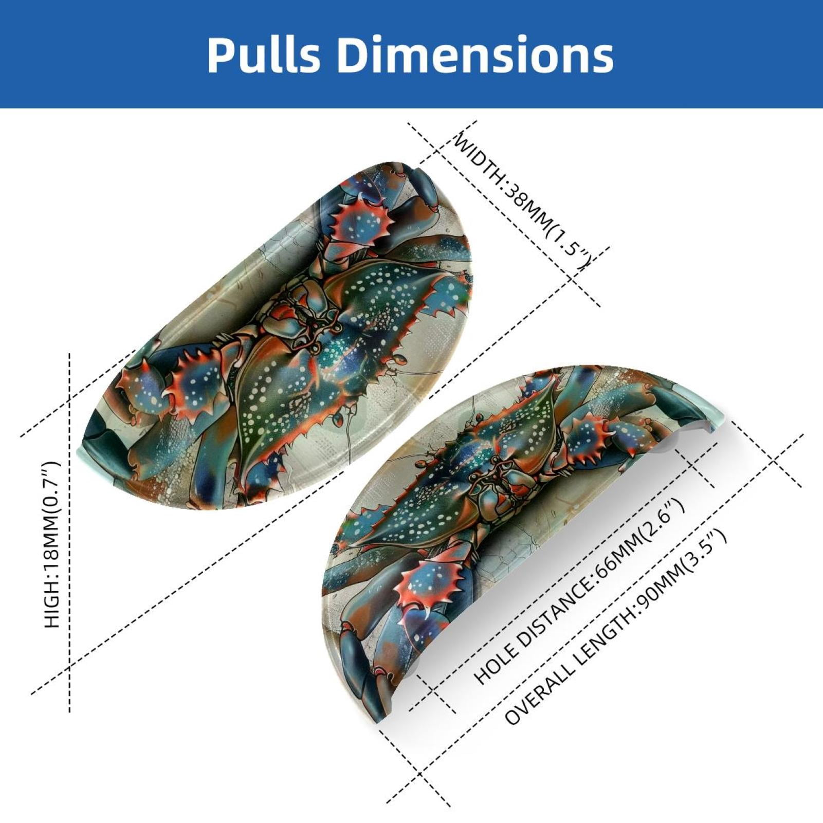 PhooArto 6 Pcs Cup Drawer Pulls, Ocean Crab Shell Shape Handles Cabinet Knobs for Dresser Cupboard Closet Wardrobe with Screws
