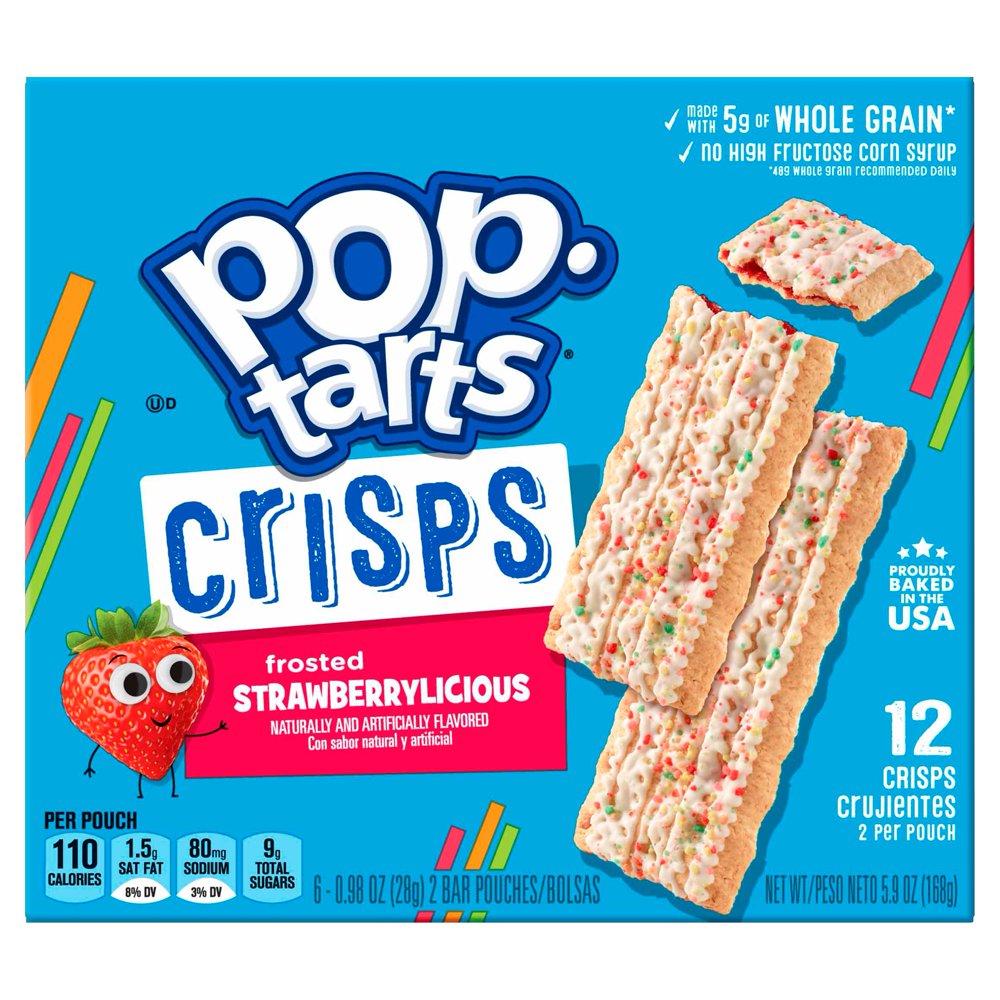 Pop-Tarts Crisps Frosted Strawberrylicious Bar, 0.98 oz, 12 count ...