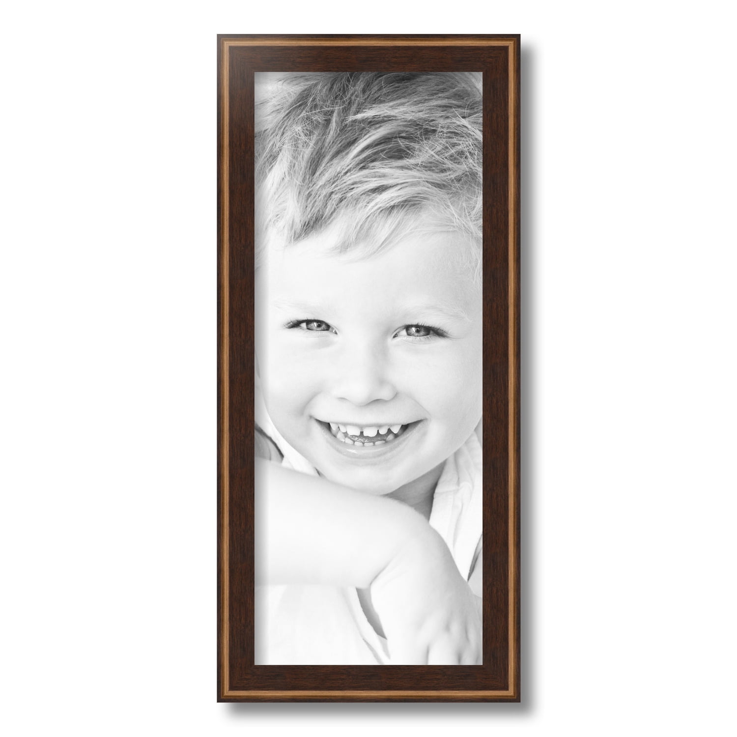 ArtToFrames 8x20 Inch Contrast Walnut Picture Frame, This Brown Wood Poster Frame is Great for