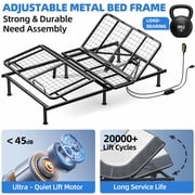 Adjustable Bed with Mattress 77X54 Full Size Wired Remote Simultaneous Head & Foot Incline Zero Gravity Aniti-Snore Adjustable Leg Heights Bedroom Hotel Hospital