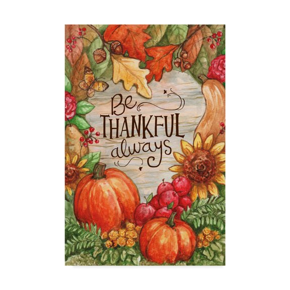 Trademark Fine Art 'Leaves Heart Be Thankful' Canvas Art by Melinda Hipsher