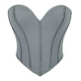 thumbnail image 1 of Top de poliéster para mujer, informal, con cuello liso, moldeador de cintura, corsé bajo el busto, cinturón, 1 of 2