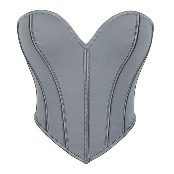 Top de poliéster para mujer, informal, con cuello liso, moldeador de cintura, corsé bajo el busto, cinturón