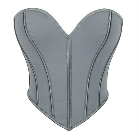SBYOJLPB Shapewear Tummy Control Fashion Women s Casual Solid V-Neck Bodybody Shape Waist Trainer Underbust Corset Belt Wear Top Gray 8(L)