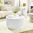 thumbnail image 5 of Round Coffee Table Set of 2, Modern Side Table Accent End Table, Circle Center Table Weather Resistant Tables for Indoor Outdoor Living Room Bedroom Apartment Gardern Balcony, White, 5 of 6
