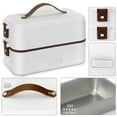 thumbnail image 5 of Multifunctional Electric Lunch Box,Portable Food Warmer for Travel Party,110V 3 Layers Large 304 Stainless Steel Container with Removable Compartments, White, DE-110V-300W-1.2L, 9.45''x7.87''x5.12'', 5 of 7