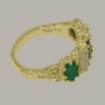 thumbnail image 5 of LBG British Made 18k Yellow Gold Natural Emerald & Opal Womens Eternity Ring - 33 size options - Size 5, 5 of 8