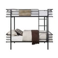 thumbnail image 2 of Metal Twin Over Twin Bunk Bed with Attached Ladder, Black, 2 of 5