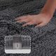 thumbnail image 2 of Alfombra de baño de chenilla turquesa Shaggy, 60 x 90 cm, gris, antideslizante, 2 of 7