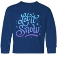 thumbnail image 3 of Inktastic Winter Let It Snow Lettering in Blue with Snowflakes Long Sleeve Youth T-Shirt, 3 of 5