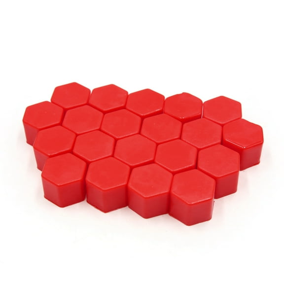 20Pcs Red Silicone 19mm Car Wheel Nut Lug Hub Covers Screw Dust Protect Caps