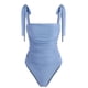 thumbnail image 5 of Traje de baño de una pieza para mujer, plisado, sexy, ajustado, que cubre el vientre, traje de baño conservador, 5 of 5