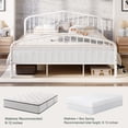 thumbnail image 6 of Amolife King Size Metal Platform Bed Frame with Victorian Vintage Headboard & Footboard, White, 6 of 9