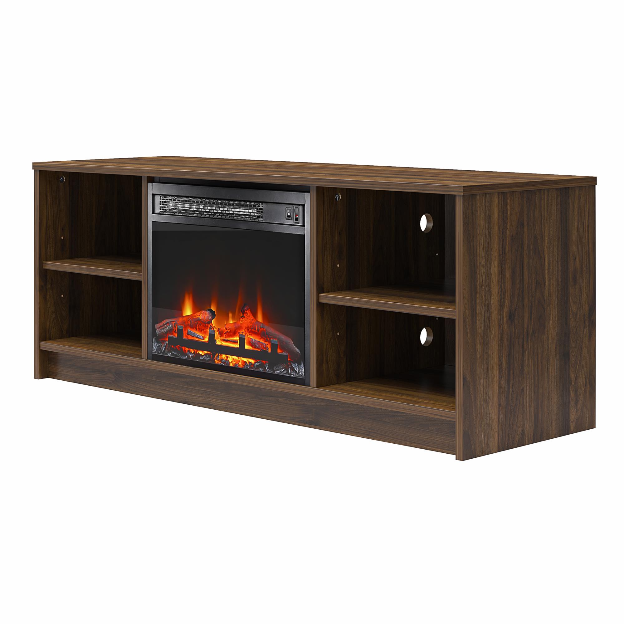 Mainstays Fireplace TV Stand, for TVs up to 55", Walnut - image 5 of 12