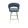 thumbnail image 6 of Miekor Bar Chair Suede Woven Bar Stool Set of 2,Golden legs Barstools Kitchen Island Chairs, Swivel Bar Stools Upholstered Bar Chair Counter Stool Arm Chairs with Back Footrest, (Blue) W4US2047, 6 of 9