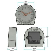 La Crosse Technology 4-Inch Quartz Battery Art Deco Cement Indoor Tabletop Clock, Open Faced Dial