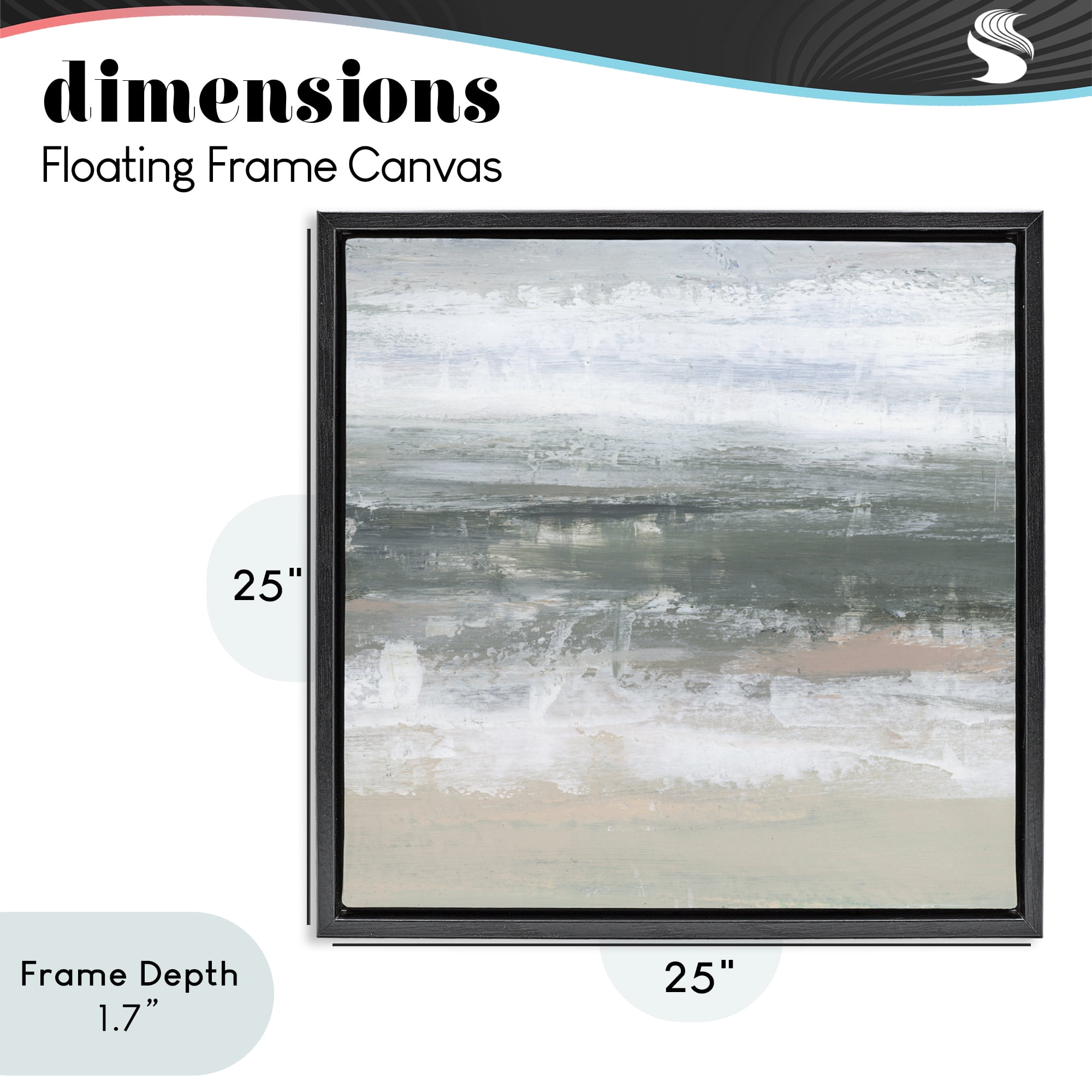 Stupell Industries Subdued Pastel Tides Black Framed Floater Canvas Wall Art, design by Ethan Harper