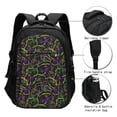thumbnail image 3 of Balery Neon Mardi Gras Print USB Charging Backpack for Men and Women - Water-Resistant, Anti-Theft Laptop Backpack with USB Port for Travel, Work, School, and College, 3 of 7