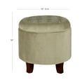 thumbnail image 2 of Button Tufted Velvet Upholstered Wooden Ottoman with Hidden Storage, Beige and Brown - Saltoro Sherpi, 2 of 8