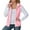 Pink, variant on Women Jackets Fall Polar Hooded Vest Solid Sleeveless Drawstring Waistcoat Winter Clothes