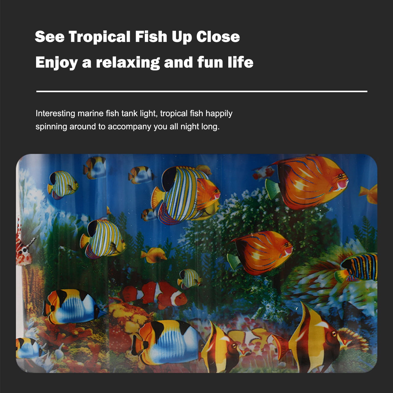 Cacagoo Fake Fish Tank Mini Aquarium,Artificial Tropical Fish Decorative,Fake Aquarium Decorative Lamp,Aquarium Lights Motion Lamp Night Light with Moving Fish,Gift for Kids