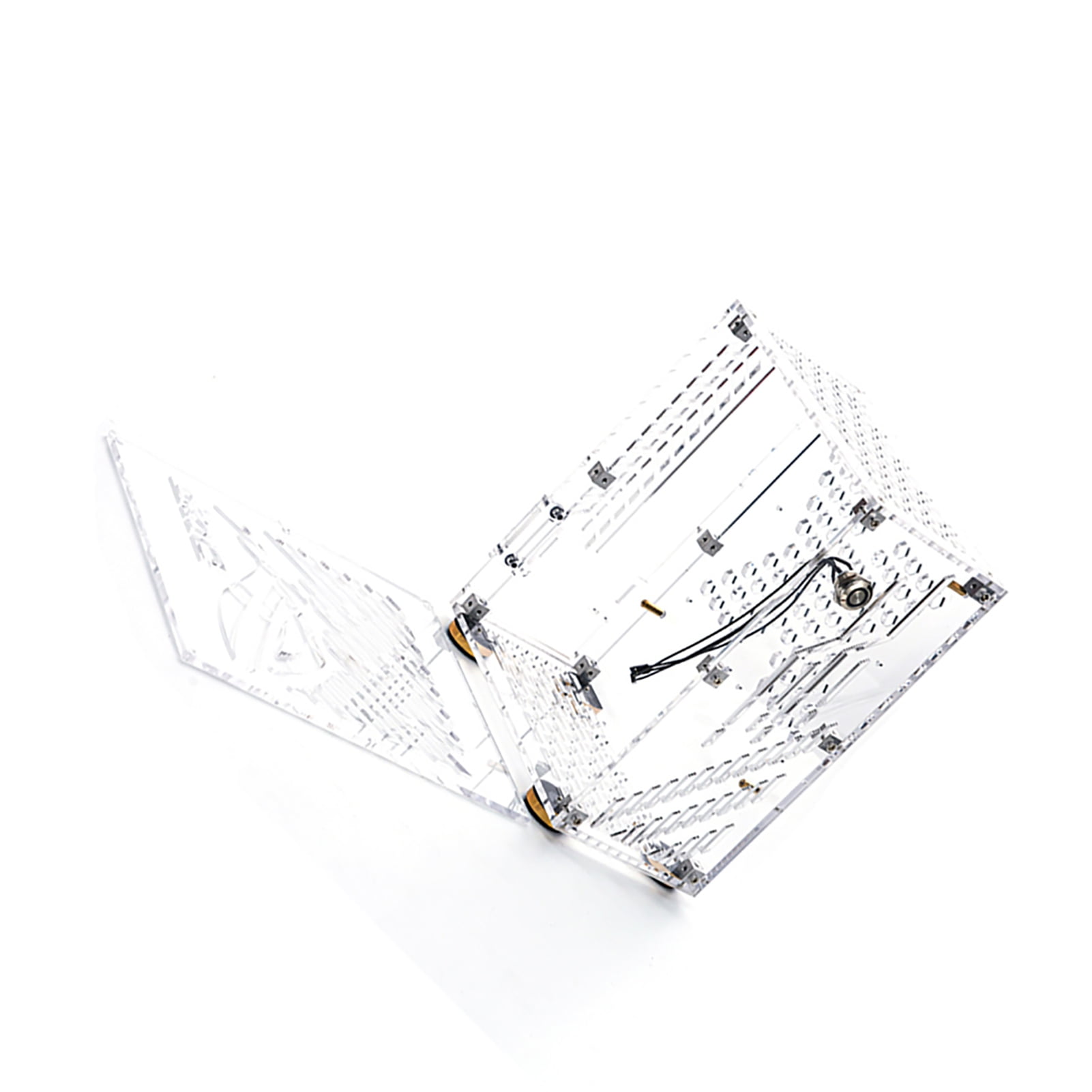 Pc Portable Small Computer Case Plexiglass Shell Compact PC Case Desktop PC Case Mini-ITX Motherboard Power Supply